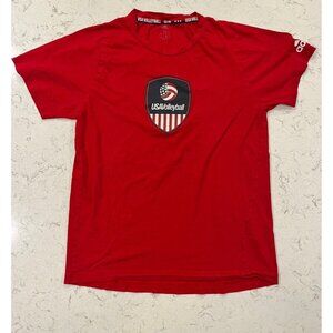 Team USA Volleyball Adidas Red Men’s Medium M T-Shirt Shirt EUC